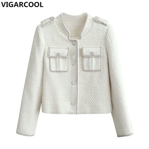 women's jackets 2021 autumn ladies small fragrance short jacket women fashion beaded diamond buckle stand collar female, Black;brown
women's jackets 2021 autumn ladies small fragrance short jacket women fashion beaded diamond buckle stand collar female, Black;brown