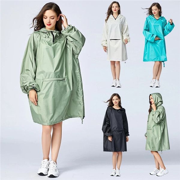 women's raincoats womens raincoat women stylish waterproof rain cloak with hood sleeves and big pocket on front., Black
women's raincoats womens raincoat women stylish waterproof rain cloak with hood sleeves and big pocket on front., Black