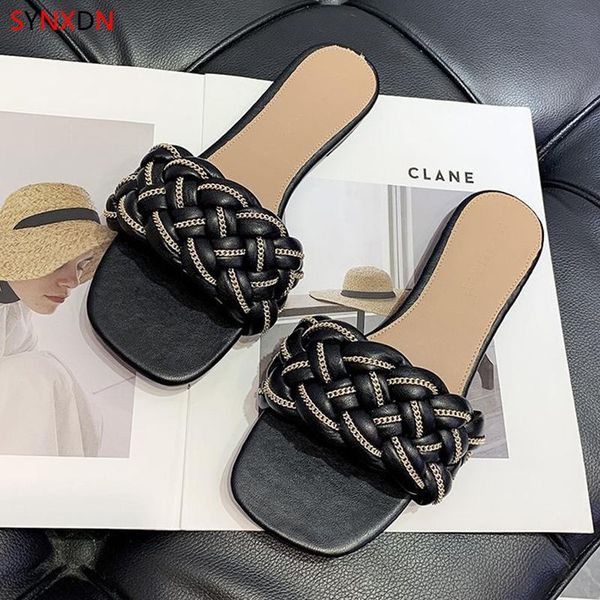 ladies slippers flat open toe soft weave leather comfortable outdoor indoor slides elegant slaps 2021, Black
ladies slippers flat open toe soft weave leather comfortable outdoor indoor slides elegant slaps 2021, Black