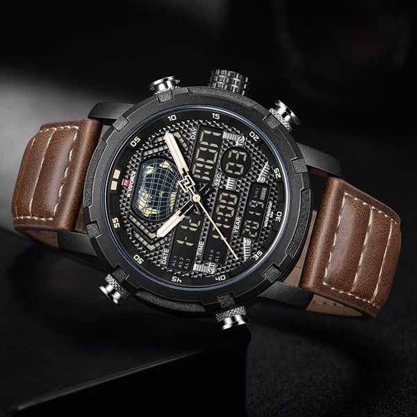wristwatches naviforce watches mens digital sport wristwatch military genuine leather waterproof clock men relogio masculin, Slivery;brown
wristwatches naviforce watches mens digital sport wristwatch military genuine leather waterproof clock men relogio masculin, Slivery;brown