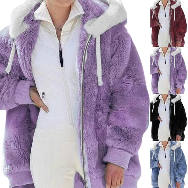 women's jackets womens coats 2021 long sleeve hooded jacekts zipper outerwear winter warm solid plush fleece zip thick women coat, Black;brown
women's jackets womens coats 2021 long sleeve hooded jacekts zipper outerwear winter warm solid plush fleece zip thick women coat, Black;brown