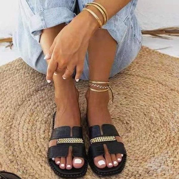 summer fashion women's shoes flat sandals solid color chain slippers outdoor beach woman black flip flops large size 35-43
summer fashion women's shoes flat sandals solid color chain slippers outdoor beach woman black flip flops large size 35-43