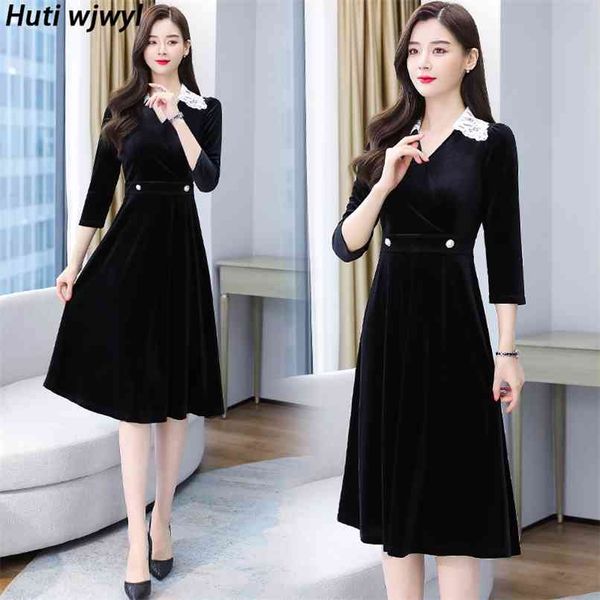 spring autumn vintage gold velvet warm vestidos 3xl plus size women fashion runway dress lady party black hepburn 210528, Black;gray
spring autumn vintage gold velvet warm vestidos 3xl plus size women fashion runway dress lady party black hepburn 210528, Black;gray