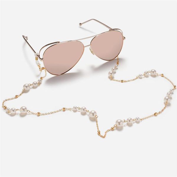 sunglasses frames simple fashion imitation pearls beaded glasses chain mask bohemian charm jewelry for women, Silver
sunglasses frames simple fashion imitation pearls beaded glasses chain mask bohemian charm jewelry for women, Silver