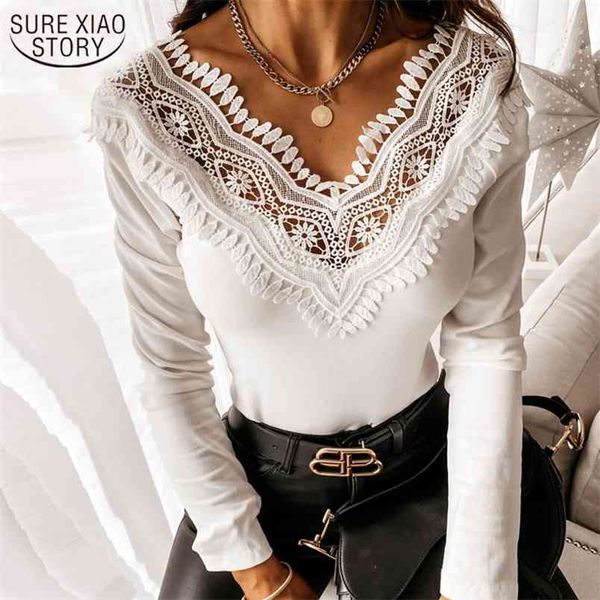 cotton blouse women white lace hollow out fashion shirt v-neck long sleeve office ladies clothing blusas 13190 210421
cotton blouse women white lace hollow out fashion shirt v-neck long sleeve office ladies clothing blusas 13190 210421