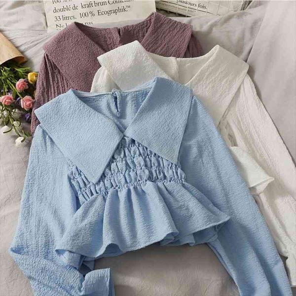 turn down collar womens shirts long sleeve ruched slim fit solid color patchwork blusas fashion casual clothes, White
turn down collar womens shirts long sleeve ruched slim fit solid color patchwork blusas fashion casual clothes, White