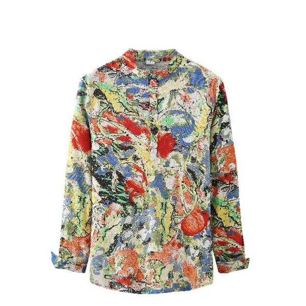 men's casual shirts autumn winter printed stand-up collar single breasted long sleeved ethnic oversized shirt fashion blouse, White;black
men's casual shirts autumn winter printed stand-up collar single breasted long sleeved ethnic oversized shirt fashion blouse, White;black