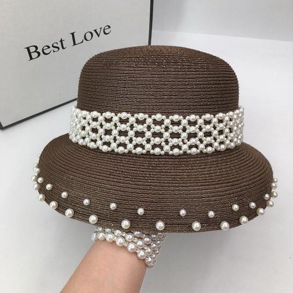 wide brim hats spring summer the french dome pearl basin hat straw buckat, Blue;gray
wide brim hats spring summer the french dome pearl basin hat straw buckat, Blue;gray