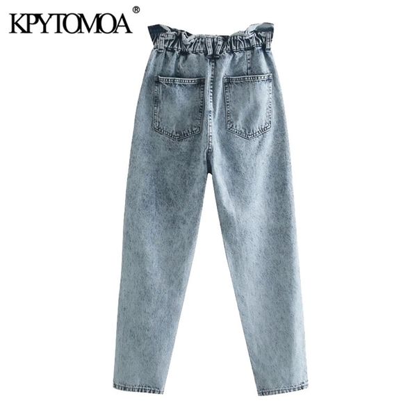 kpytomoa women fashion side pockets baggy paperbag jeans vintage high elastic waist denim female ankle trousers mujer, Blue
kpytomoa women fashion side pockets baggy paperbag jeans vintage high elastic waist denim female ankle trousers mujer, Blue
