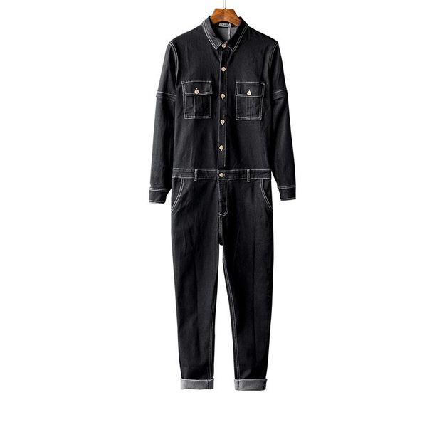 men's jeans spring and autumn one-piece suit women's embroidered workwear performance sleeve jumpsuit, Blue
men's jeans spring and autumn one-piece suit women's embroidered workwear performance sleeve jumpsuit, Blue