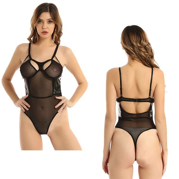 one-piece suits women mesh patent leather patchwork bodysuit lingerie see-through underwire unlined bra high cut thongs leotard clubwea
one-piece suits women mesh patent leather patchwork bodysuit lingerie see-through underwire unlined bra high cut thongs leotard clubwea