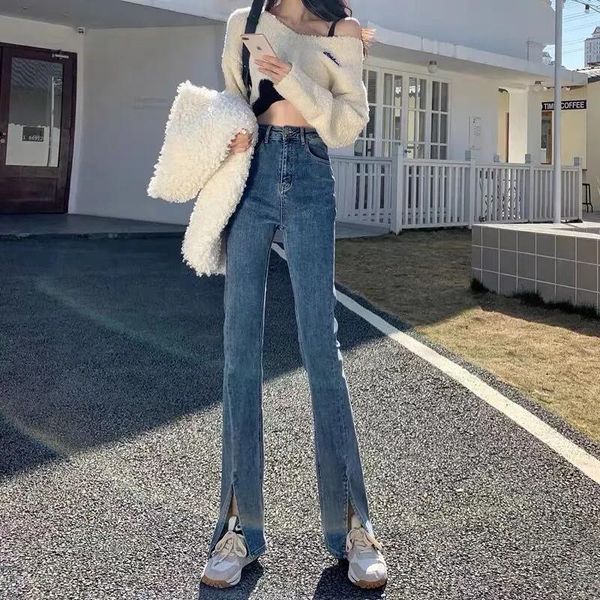 women's jeans high waist pants women 2021 spring slim fashion washed trousers lady girls lean-look split casual denim flares, Blue
women's jeans high waist pants women 2021 spring slim fashion washed trousers lady girls lean-look split casual denim flares, Blue