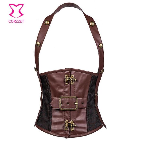 men's body shapers brown leather halter steel boned corset belt unerbust steampunk gothic waist cincher slim shaper corselet bodysuit f, Black;brown
men's body shapers brown leather halter steel boned corset belt unerbust steampunk gothic waist cincher slim shaper corselet bodysuit f, Black;brown