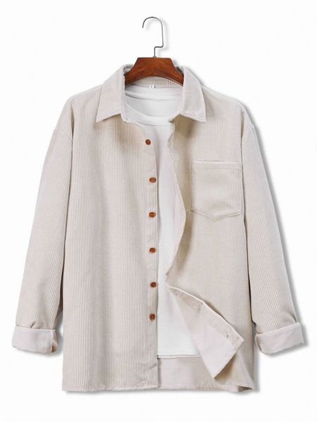 men pocket patched corduroy shirt without tee k1gv#, White;black
men pocket patched corduroy shirt without tee k1gv#, White;black