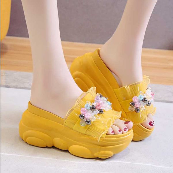 fashion falbala women casual slippers platform high heels 8cm sandals summer sweet beads beach ladies slides wedges shoes, Black
fashion falbala women casual slippers platform high heels 8cm sandals summer sweet beads beach ladies slides wedges shoes, Black