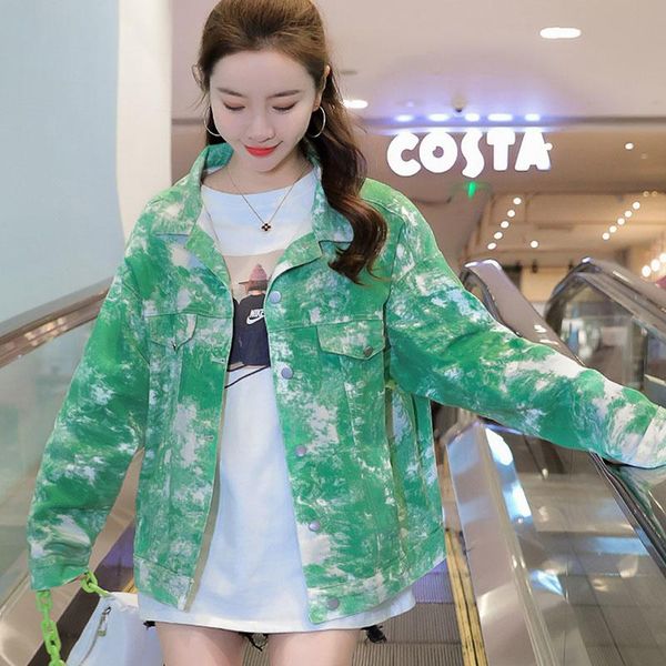 women's jackets spring autumn korean loose green gradient tie-dye print denim jacket female plus size short streetwear women casual jea, Black;brown
women's jackets spring autumn korean loose green gradient tie-dye print denim jacket female plus size short streetwear women casual jea, Black;brown