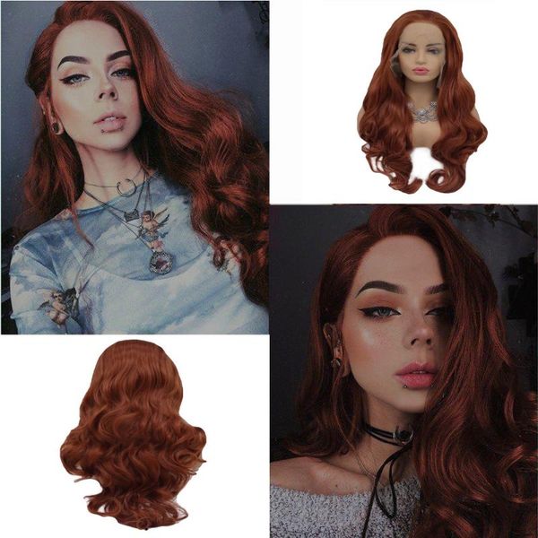 synthetic wigs melody wig long ash copper red wavy lace front heat resistant fiber natural hairline little mermaid hair, Black
synthetic wigs melody wig long ash copper red wavy lace front heat resistant fiber natural hairline little mermaid hair, Black