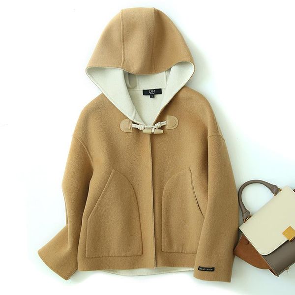 autumn winter hooded woolen coat women japanese hand made horn button outerwear fashion lamb wool manteau femme women's & blends, Black
autumn winter hooded woolen coat women japanese hand made horn button outerwear fashion lamb wool manteau femme women's & blends, Black
