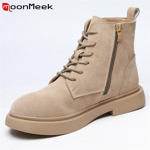 boots moonmeek 2022 cow suede leather ankle for women shoes zipper autumn winter fashion lace up botas, Black
boots moonmeek 2022 cow suede leather ankle for women shoes zipper autumn winter fashion lace up botas, Black