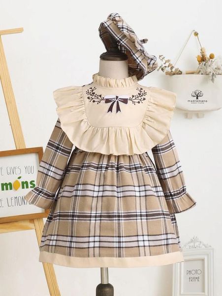 toddler girls bow & floral embroidery plaid flounce sleeve dress with hat she, Red;yellow
toddler girls bow & floral embroidery plaid flounce sleeve dress with hat she, Red;yellow