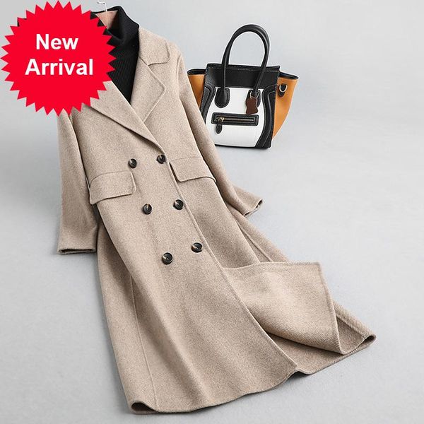 women's wool & blends 2021 winter women fashiont fur coat jacket female lady's long style pocket belt suit clothes a988277, Black
women's wool & blends 2021 winter women fashiont fur coat jacket female lady's long style pocket belt suit clothes a988277, Black