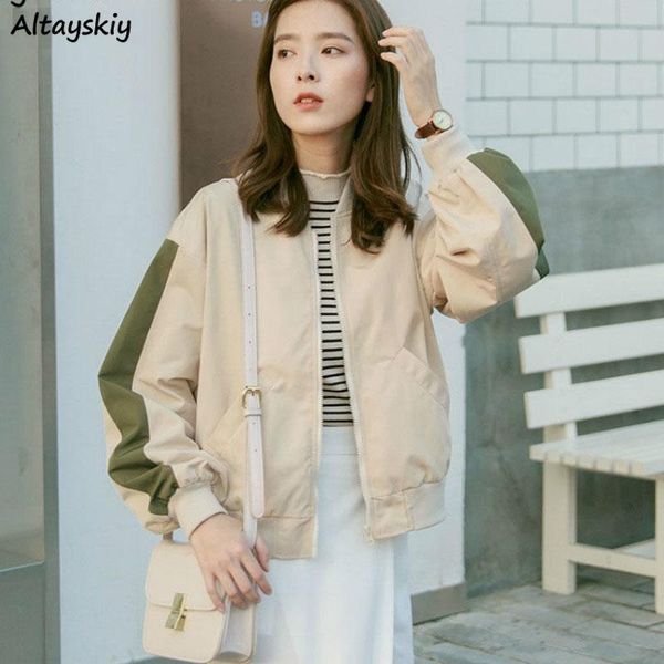 women's jackets women baseball outwear short style students leisure exercise with zipper pockets korean womens patchwork fashionable, Black;brown
women's jackets women baseball outwear short style students leisure exercise with zipper pockets korean womens patchwork fashionable, Black;brown