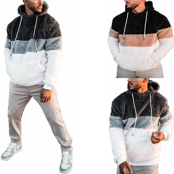 men's hoodies & sweatshirts autumn and winter hooded color matching long sleeve sweatshirt pocket fluffy pullovers men plus size warm f, Black
men's hoodies & sweatshirts autumn and winter hooded color matching long sleeve sweatshirt pocket fluffy pullovers men plus size warm f, Black