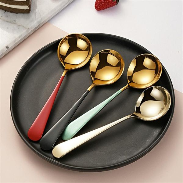 spoons creativity colorful soup spoon 304 stainless steel dinner with long handle dessert kitchen tableware coffee scoop
spoons creativity colorful soup spoon 304 stainless steel dinner with long handle dessert kitchen tableware coffee scoop