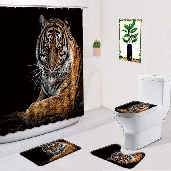 shower curtains animal bathroom 4pcs set wild tiger washable toilet cover mat flannel non-slip rug with hooks bathtub
shower curtains animal bathroom 4pcs set wild tiger washable toilet cover mat flannel non-slip rug with hooks bathtub