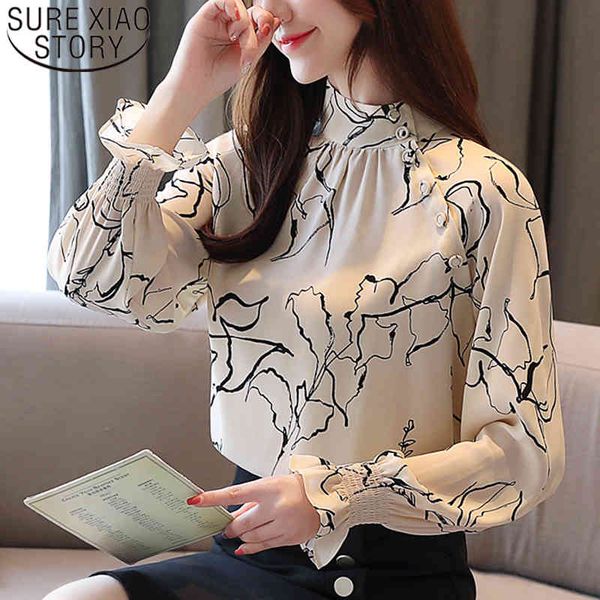 fashion womens and blouses ladies chiffon blouse shirts for women button printing lantern sleeve 6323 50 210415, White
fashion womens and blouses ladies chiffon blouse shirts for women button printing lantern sleeve 6323 50 210415, White