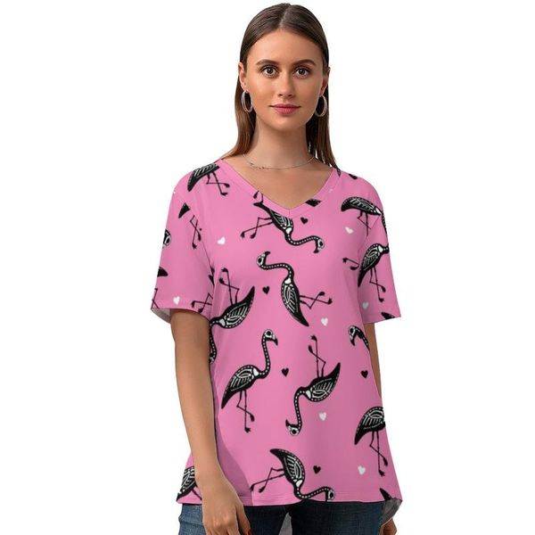 women's t-shirt skeleton t shirt street style print lady trendy short sleeve v neck tee large size, White
women's t-shirt skeleton t shirt street style print lady trendy short sleeve v neck tee large size, White