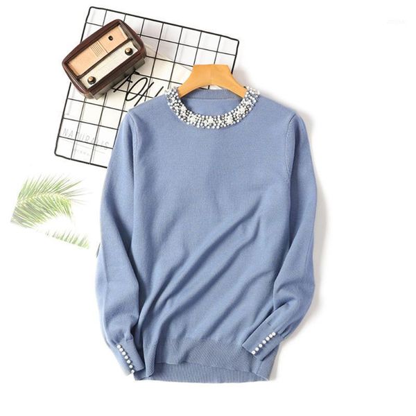 women's sweaters 2021 women sweater fashion pearl beaded round neck long sleeve pullover solid slim soft knit jumper female n30, White;black
women's sweaters 2021 women sweater fashion pearl beaded round neck long sleeve pullover solid slim soft knit jumper female n30, White;black