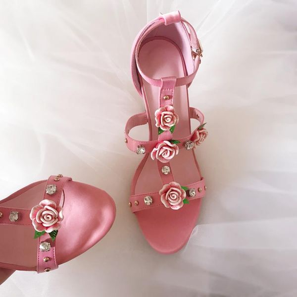 rose flower rhinestone high heel sandals pink light blue buckle fairy, Black
rose flower rhinestone high heel sandals pink light blue buckle fairy, Black