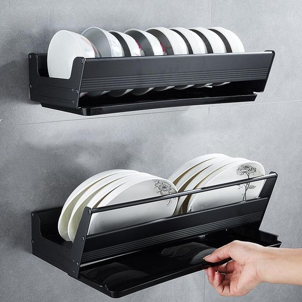 black aluminum alloy wall mounted kitchen storage rack dish drainer plate drying pot cover cutlery knife holder pantry oragnizer & organizat
black aluminum alloy wall mounted kitchen storage rack dish drainer plate drying pot cover cutlery knife holder pantry oragnizer & organizat