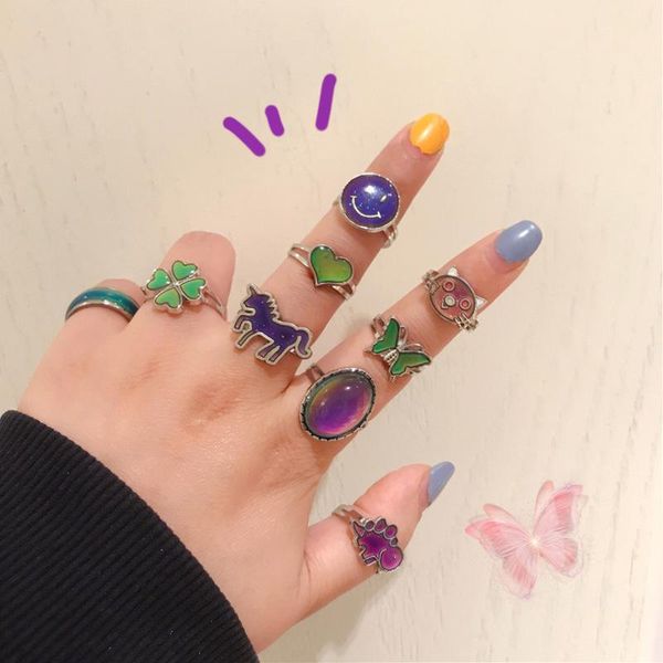 cluster rings y2k jewelry women's ring temperature-sensing color-changing adjustable girl bear butterfly crystal korean fashion, Golden;silver
cluster rings y2k jewelry women's ring temperature-sensing color-changing adjustable girl bear butterfly crystal korean fashion, Golden;silver