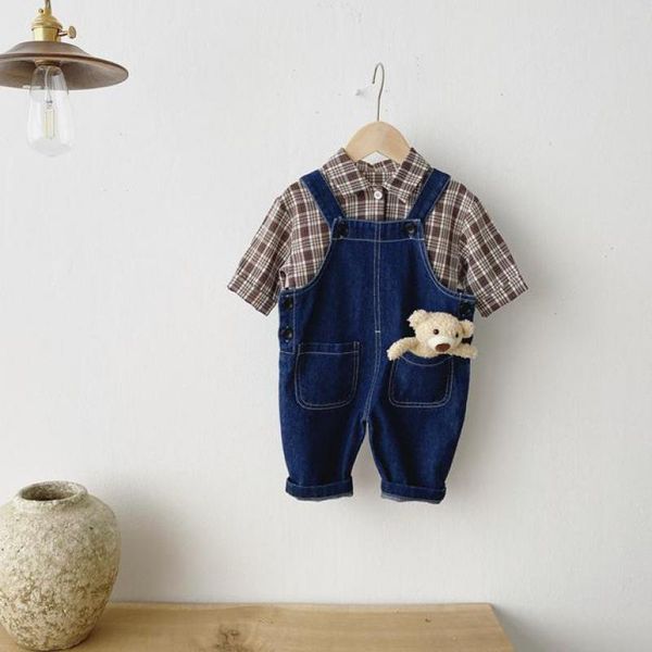 clothing sets 2021 spring kids baby clothes set boys long jeans + plaid shirts 2pcs infant toddler girls denim overalls trousers, White
clothing sets 2021 spring kids baby clothes set boys long jeans + plaid shirts 2pcs infant toddler girls denim overalls trousers, White