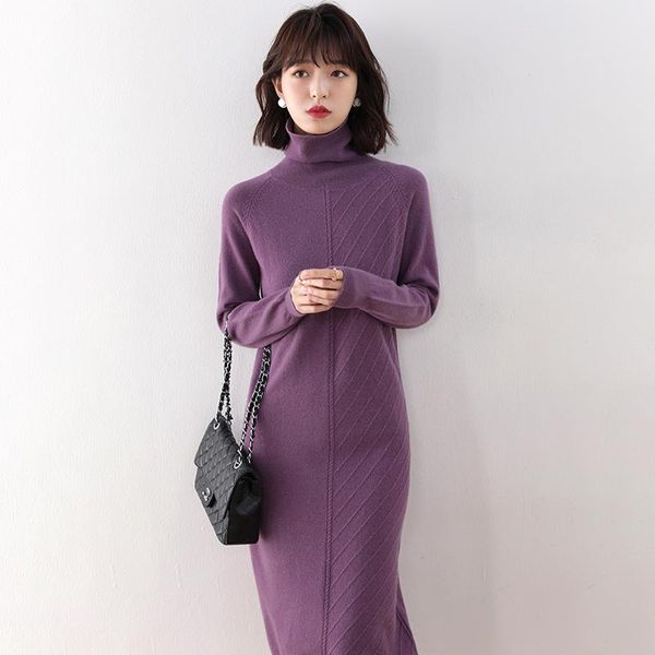 women fashion sweater 100% wool knitted turtleneck longer dress female winter autumn stardard woolen casual dresses, Black;gray
women fashion sweater 100% wool knitted turtleneck longer dress female winter autumn stardard woolen casual dresses, Black;gray