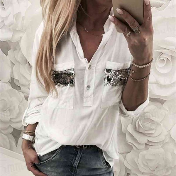 new women white blouse long sleeve button-down low cut blouse white casual shirt fashion clothes 210426
new women white blouse long sleeve button-down low cut blouse white casual shirt fashion clothes 210426