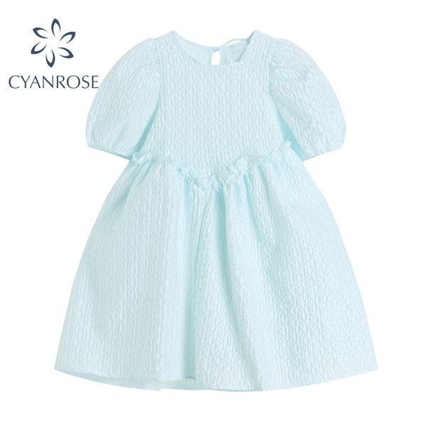 summer korean style short sleeve sweet women dress high ruffle waist vintage elegant puff ligh blue mori girl 210515, Black;gray
summer korean style short sleeve sweet women dress high ruffle waist vintage elegant puff ligh blue mori girl 210515, Black;gray
