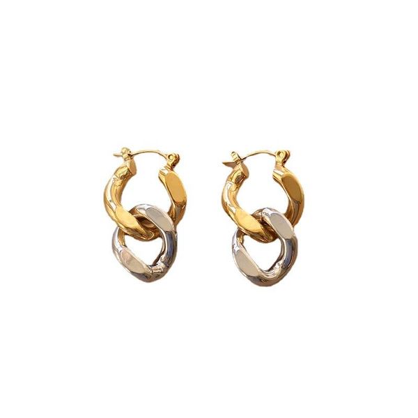 stud 100% stainless steel concatenated double ring ear buckle earrings for women mirror polished studs gold color, Golden;silver
stud 100% stainless steel concatenated double ring ear buckle earrings for women mirror polished studs gold color, Golden;silver
