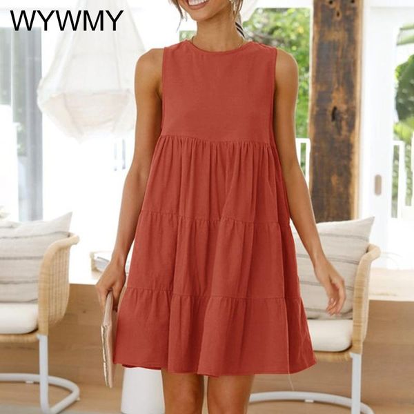 casual dresses 2021 summer women tank dress cotton o-neck sleeveless solid midi stitching large swing loose vestido sundress, Black;gray
casual dresses 2021 summer women tank dress cotton o-neck sleeveless solid midi stitching large swing loose vestido sundress, Black;gray