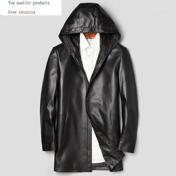 men's leather & faux long coat genuine hooded jacket korean windbreaker sheepskin chaqueta cuero hombre 71j7866 yy271, Black
men's leather & faux long coat genuine hooded jacket korean windbreaker sheepskin chaqueta cuero hombre 71j7866 yy271, Black