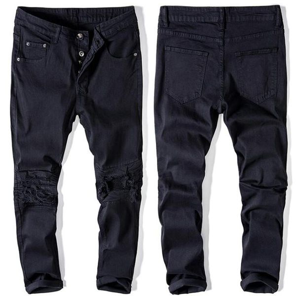 vintage designer men jeans black slim fit denim buttons pants classical simple homme cotton brand men's, Blue
vintage designer men jeans black slim fit denim buttons pants classical simple homme cotton brand men's, Blue