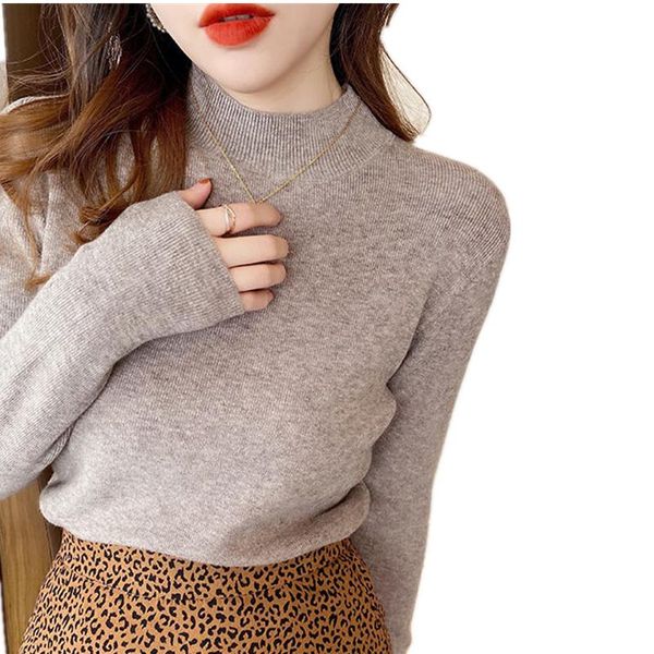 women's sweaters knit sweater autumn half high neck bottoming shirt and winter long-sleeved slim women pullover, White;black
women's sweaters knit sweater autumn half high neck bottoming shirt and winter long-sleeved slim women pullover, White;black