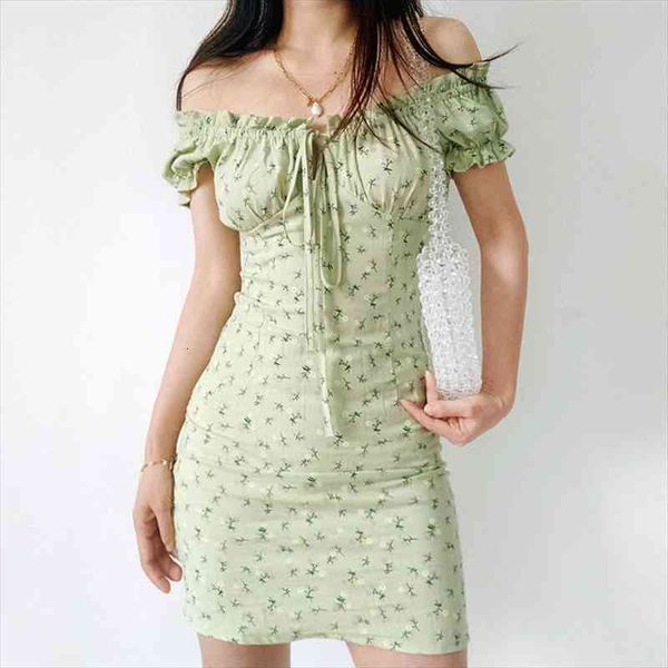 women slash neck shirred back floral print mini dress in sage green tie front cotton mini dress, White
women slash neck shirred back floral print mini dress in sage green tie front cotton mini dress, White