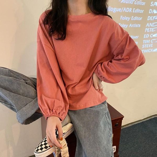 women's t-shirt fashion women long lantern sleeve solid loose student tshirt spring summer 2021 o-neck casual pullover ladies tees top, White
women's t-shirt fashion women long lantern sleeve solid loose student tshirt spring summer 2021 o-neck casual pullover ladies tees top, White