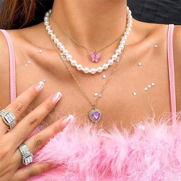 european crystal heart butterfly pendant necklaces women multi layer imitation pearl beaded chains female acrylic alloy twist neck jewelry a, Silver
european crystal heart butterfly pendant necklaces women multi layer imitation pearl beaded chains female acrylic alloy twist neck jewelry a, Silver