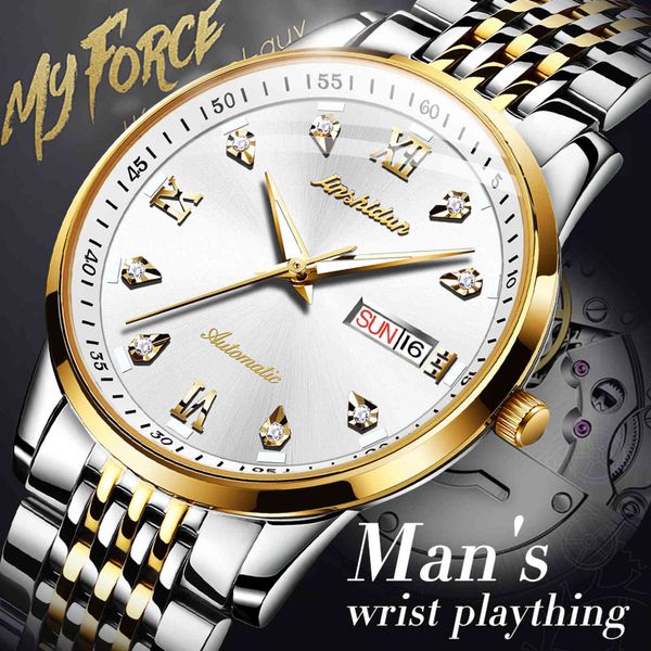 jsdun 2021 mechanical calendar 3atm waterproof diving swim luxury fashion stainless steel men watches, Slivery;brown
jsdun 2021 mechanical calendar 3atm waterproof diving swim luxury fashion stainless steel men watches, Slivery;brown