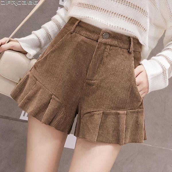 fashion high waisted skirt women short autumn winter corduroy ruffles kawaii female loose wide leg feminino, White;black
fashion high waisted skirt women short autumn winter corduroy ruffles kawaii female loose wide leg feminino, White;black