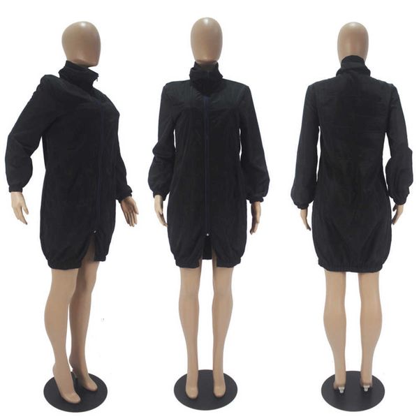 fashion d9502 casual dresses women's loose solid color long sleeve zipper dress, Black;gray
fashion d9502 casual dresses women's loose solid color long sleeve zipper dress, Black;gray
